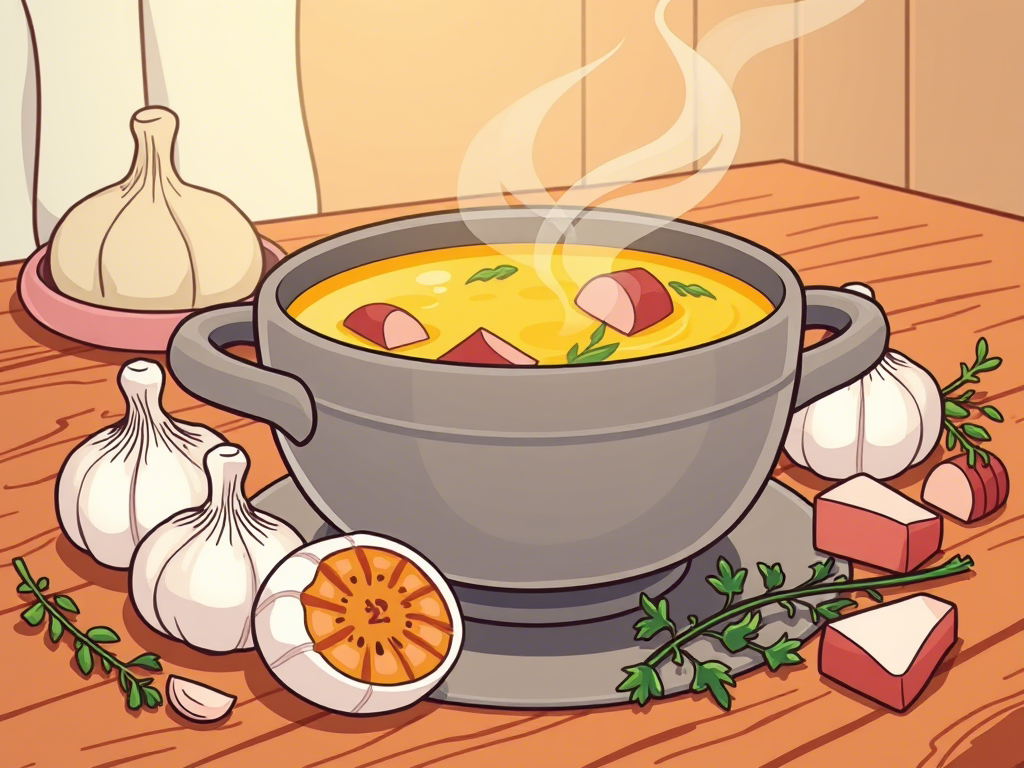 Roasted Garlic and Ham Soup That Packs a Punch